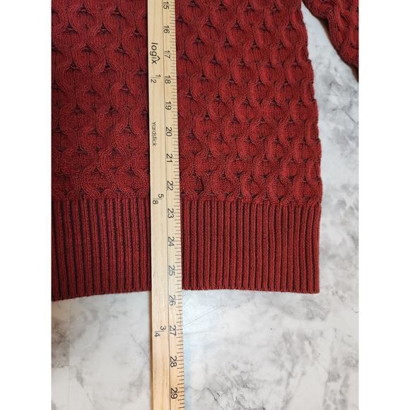 Knox Rose Women's Red Solid‎ Mock Neck Long Sleeve Pullover Sweater Size Medium - Picture 6 of 6